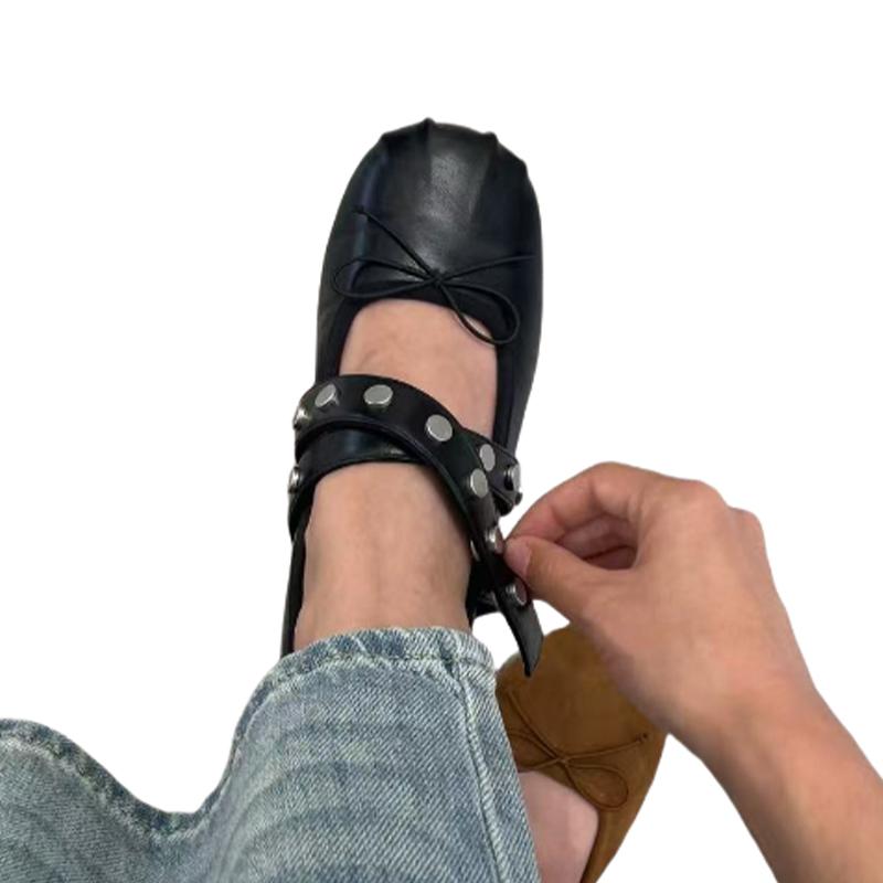 Fashion Flats Women Ballet Dance Shoes Shallow Bow Dress Loafers Shoes Fashion Autumn Woman Sport 2025 Brand Designer Chaussure Femme