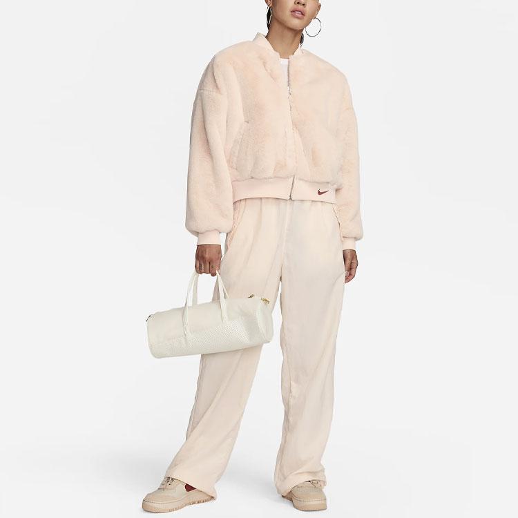 Nike Solid Color Reversible Casual Baseball Collar Jacket Women Jacket Guava-Ice FB8693-838