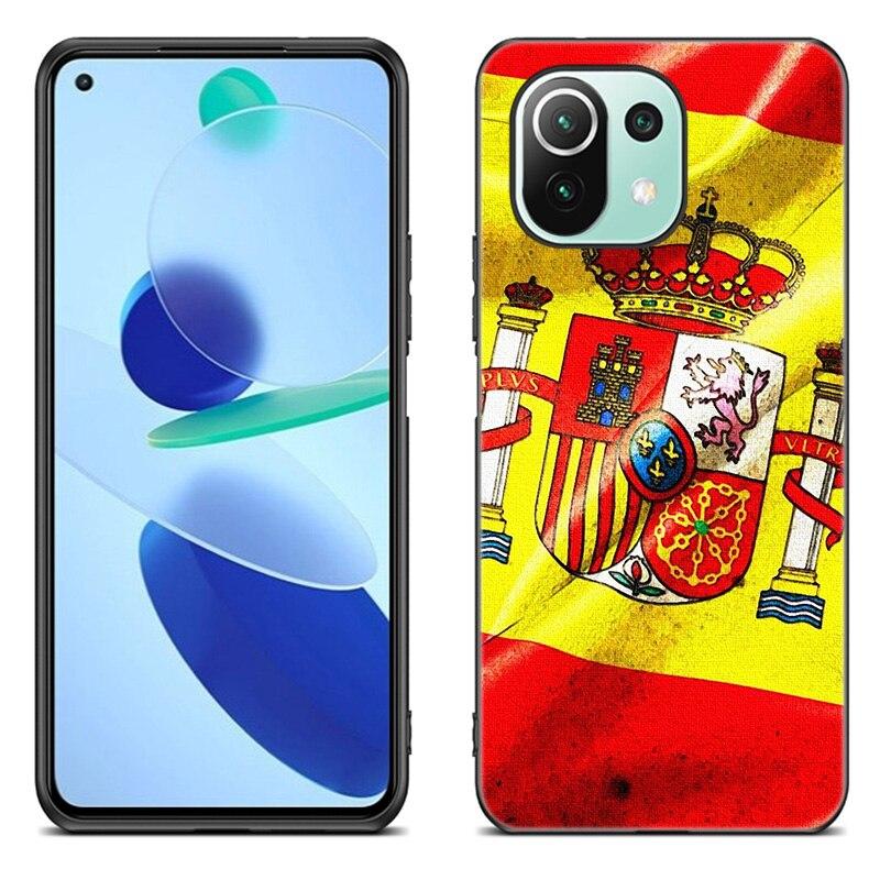 Spain Coat of Arms Flag Case For Xiaomi Mi 11 Lite NE 11i 10T 11T Pro A2 A3 Lite POCO F3 M3 M4 C31 X3 Pro NFC GT Black Cover