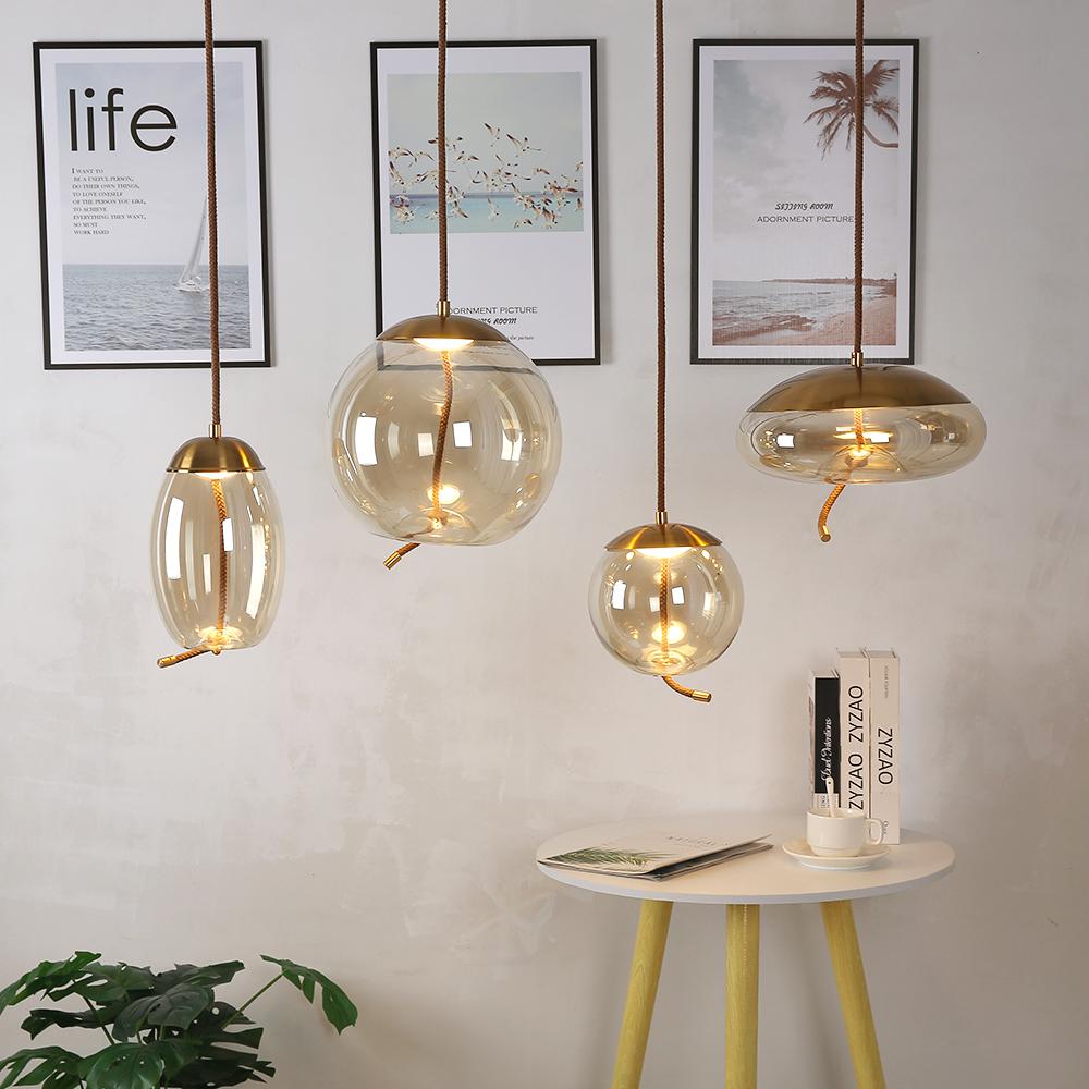Scandinavian BROKIS Knot Pendant Lights Bedside Nordic Glass pendant lamp Lustre Luminaria Decor Hanging Lamp light fixtures