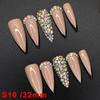 Glossy Hand Paint Thickness Acrylic Handmade Nail Sets 10PCS Multicolor Luxurious Gorgeous UV Gel Carved Artificial Manicure Art