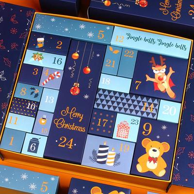 DIY Christmas Fillable Advent Calendar 24 Days Reusable Empty Package Wrap Advent Countdown Calendar Empty Boxes Xmas Gifts