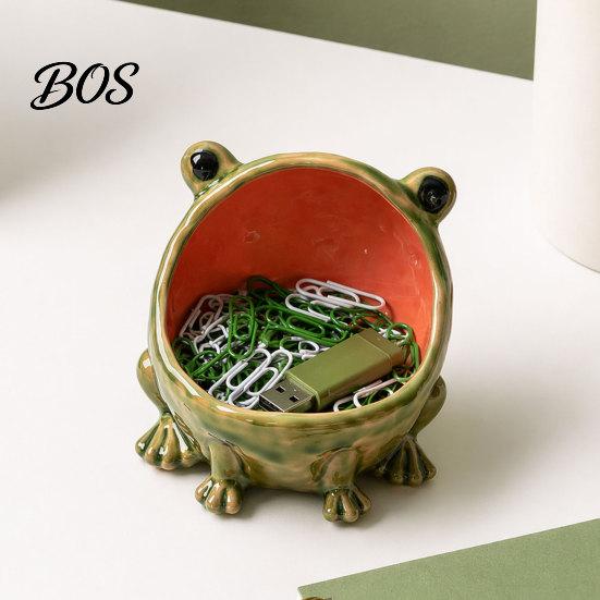 Froschförmiger Schmuckhalter Großer Mund Aufbewahrungsbox, Süßigkeitenschale Schlüsselorganisator Schale für Arbeitsplatte Eingangstisch, Tierablage Home Office Küche