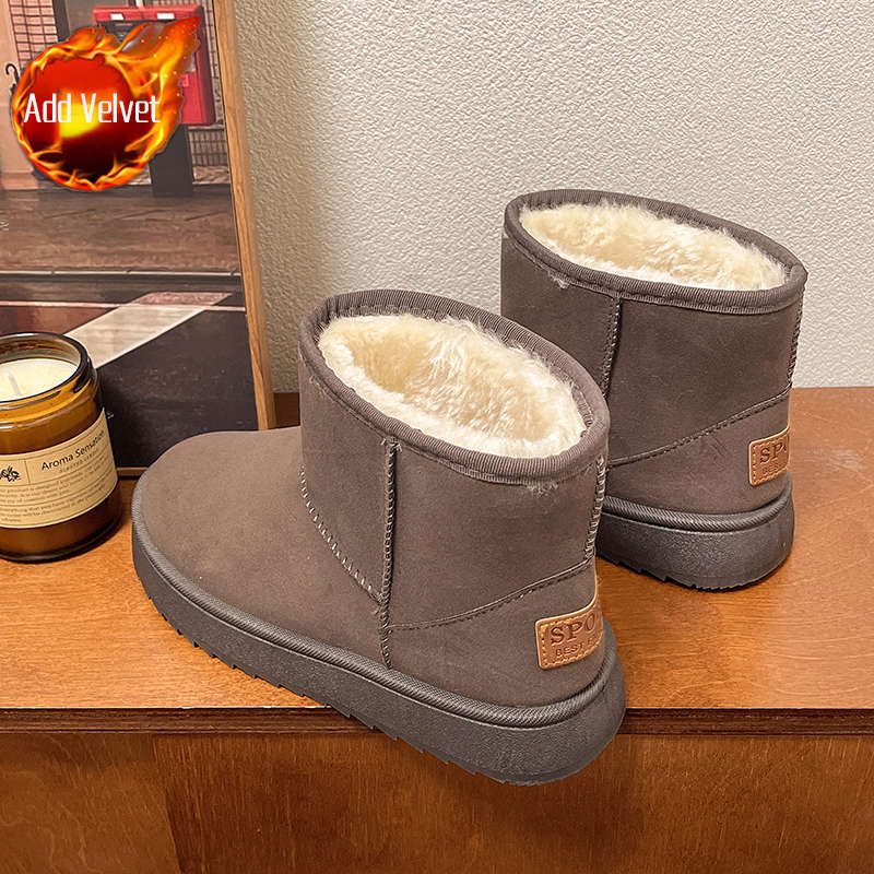 Fleece-lined Platform Booties Round Toe Ladies Shoes Hot On Offer Trend 2025 Women's Snow Boots High Quality Fashion Footwear