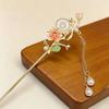 Elegant Chinese-Style Flower Peace Buckle Hair Stick with Tassels – Ancient-Style Hanfu Hair Accessory for Women