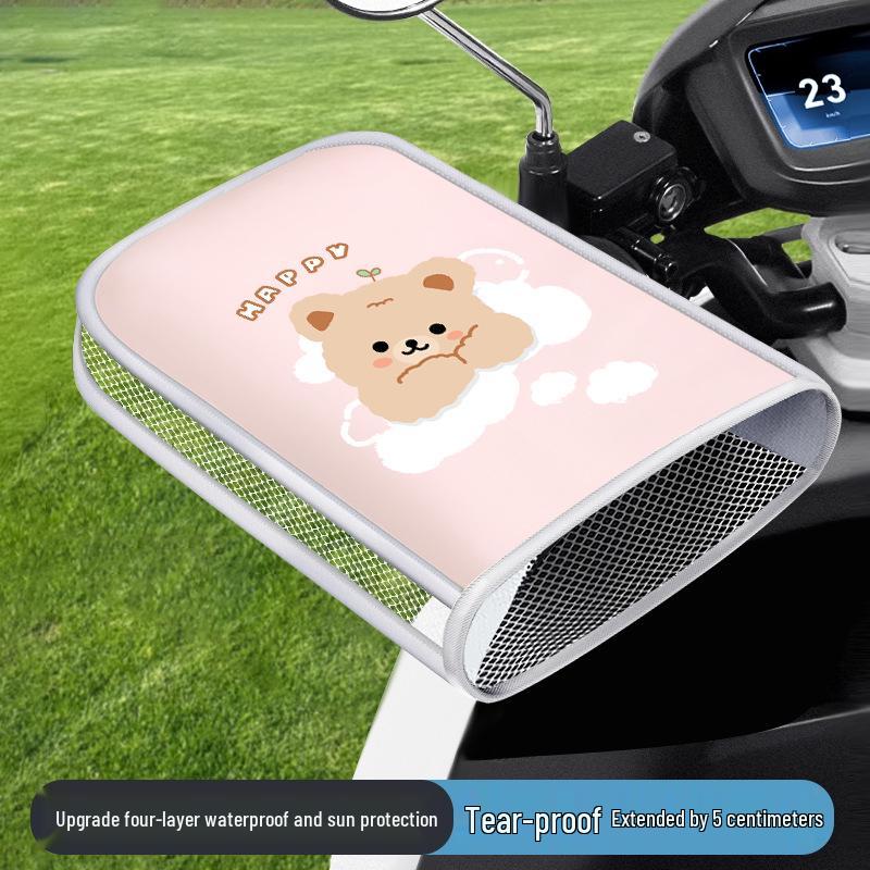 Summer Sun Protection Breathable Electric Scooter Motorcycle Gloves: Wind & Rainproof Handlebar Covers