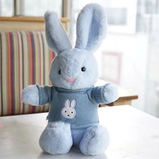 Rabbit Doll Plush Soft Stuffed Animal with Detachable Knitted Sweater Cute Lop-Ear Healing Toy for Kids Adults Bedroom Decor Gifts