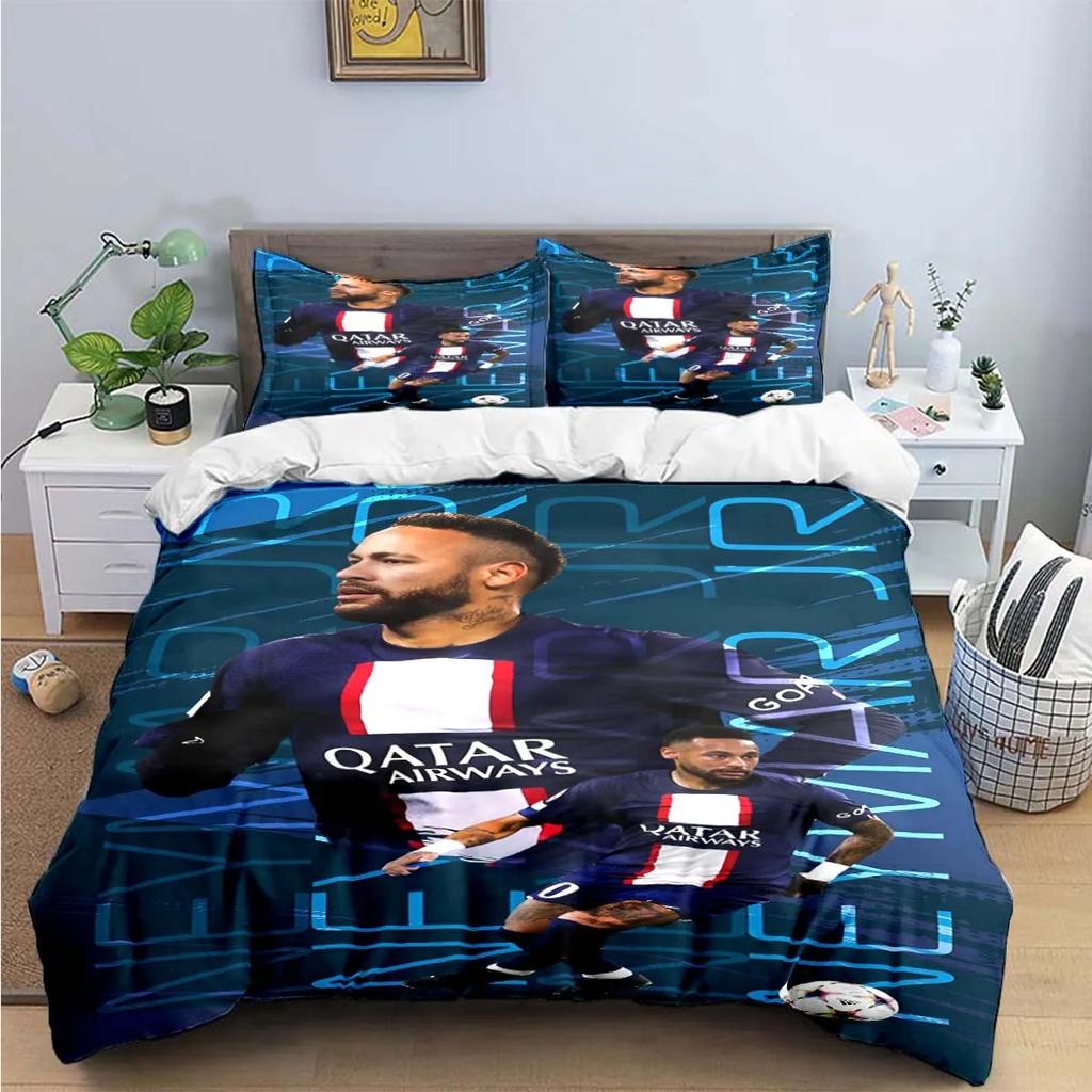 Fashion Football N-Neymar Bedding Set Duvet Cover Pillowcase Boys Adult Single Twin Full Queen King Size Bedding gift