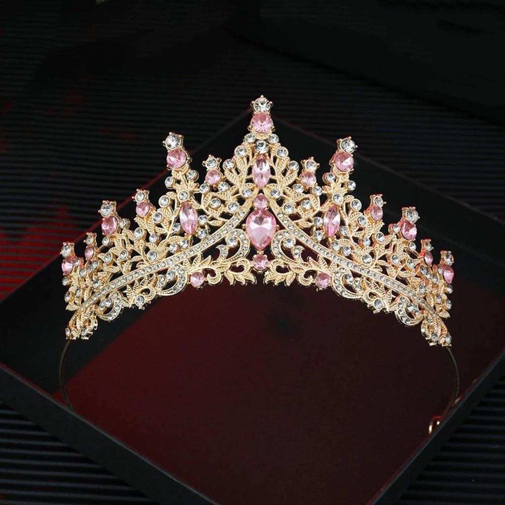 Elegant Baroque Crystal Crown Gorgeous Luxury Crystal Tiara  Gorgeous Accessories розовый