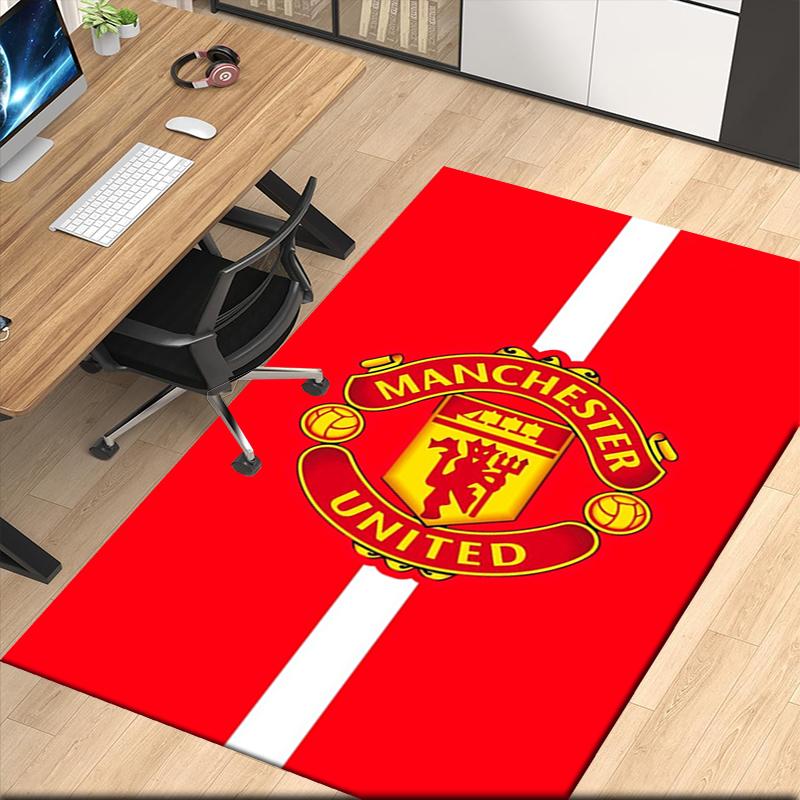 Manchester United Printed Carpet, for Office Chair Living Room Bedroom Kitchen Room Decor Gifts.