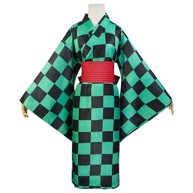 

Demon Slayer: Kimetsu No Yaiba Hashibira Inosuke/Kamado Tanjiro/Agatsuma Zenitsu Cosplay Costume Kamado Tanjiro Kimono XL