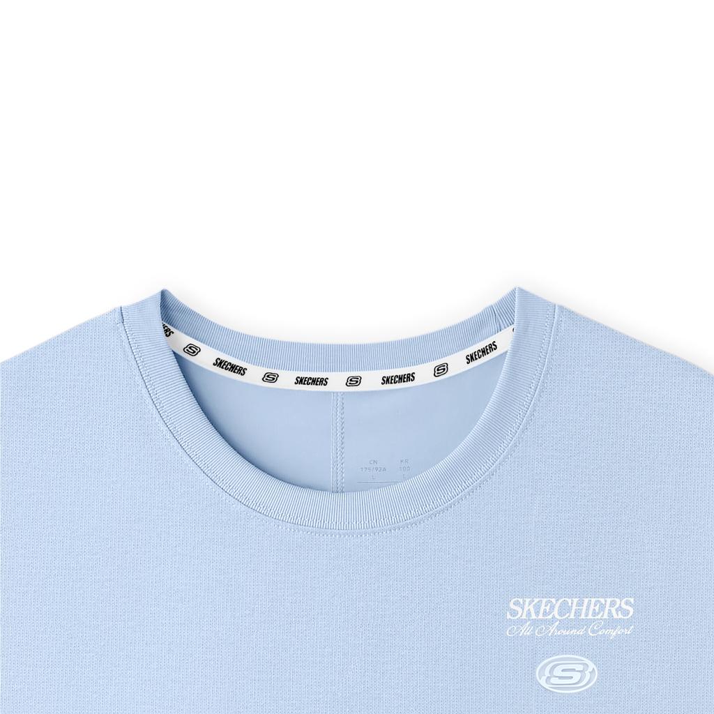 Skechers Sports Lifestyle Series Comfortable Loose Short Sleeve Breathable T-Shirt Unisex Tops Xenon-Blue L225U048-0356
