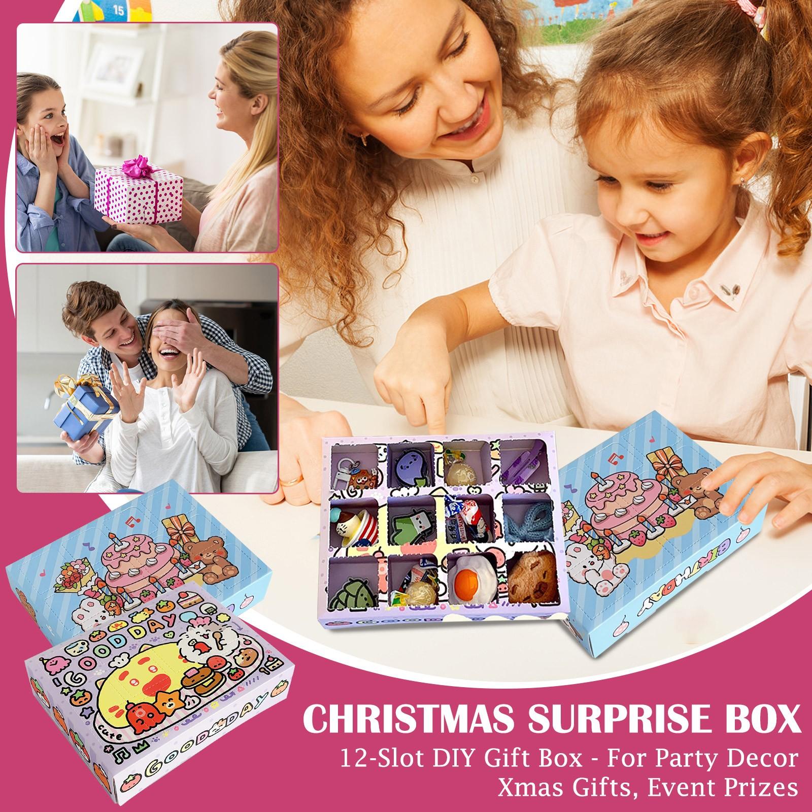 

Рождественская коробка-сюрприз - 12-ячеечная подарочная коробка для самостоятельной сборки - Для украшения вечеринки, рождественских подарков, призов для мероприятий One Size фиолетовый