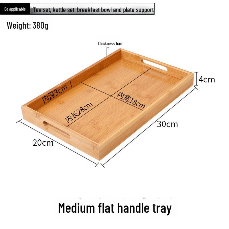 Japanese Bamboo Rectangular Tea Tray - Versatile for Household, Restaurant, Barbecue, Water Cup Storage, and Serving.