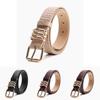 Womens Minimalist Pu Leather Belt With Alloy Pin Buckle And Vintage Stone Detail For Daily Wear