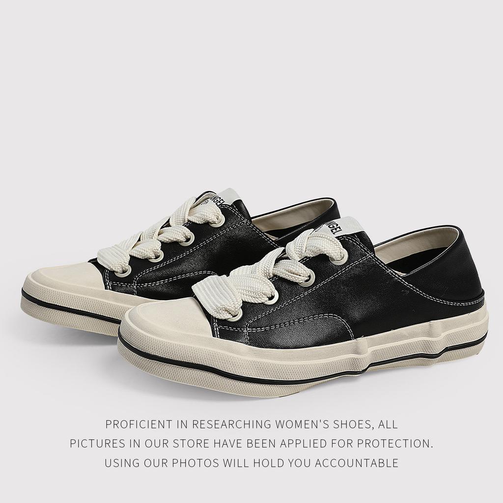 Lace-Up Korean Version Low-Top Red Canvas Shoes Women'S Round Head Retro Casual Retro Board Shoes