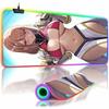 RGB Backlit Anime Solo Leveling Mouse Pad Cute Anime Grils Lager Gamer Accessories Overwatched Mouse Mat Non-Slip Keyboard Mat