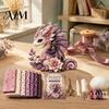 Screen Free Activity Dragon Patchwork DIY Kit, Fabric Sewing Kit with Artistic Crafting Materials Pre-cut Fabric, Beginner Craft for Handmade