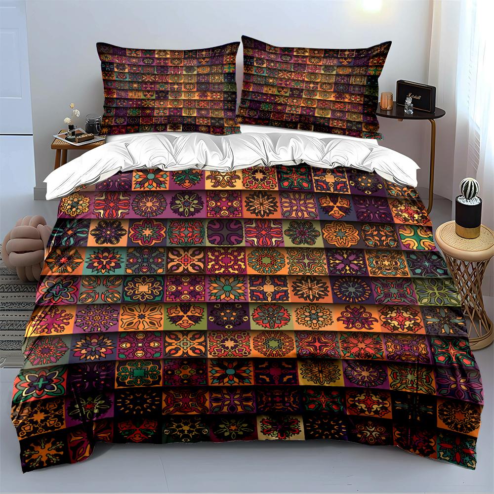 Colorful Geometric Pattern Bedding Set Bedding set (1 duvet cover, 2 pillowcases, duvet not included)