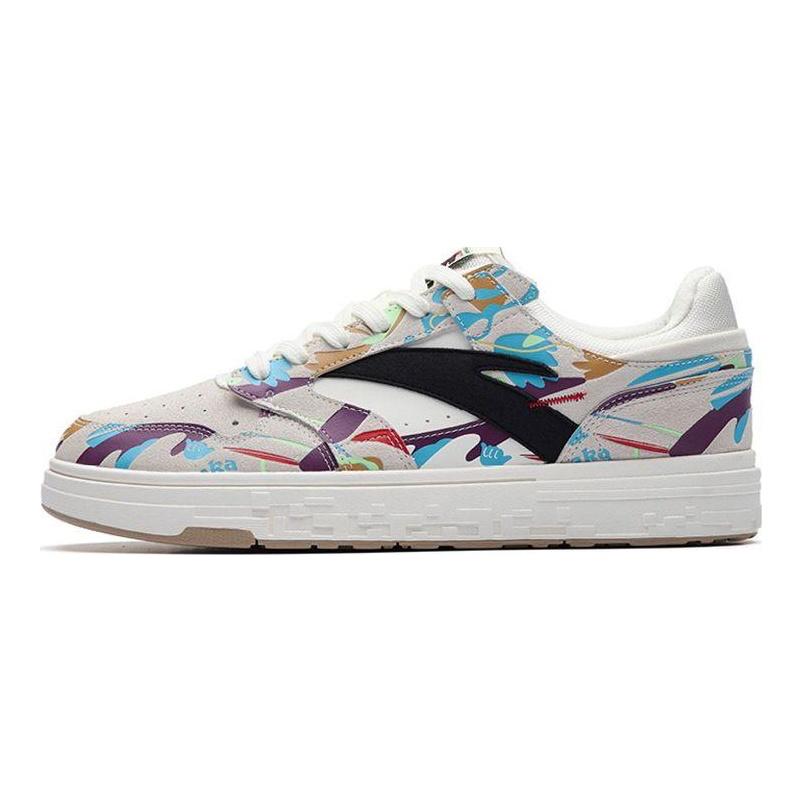Anta Street Play Non-Slip Durable Low-Top Skate Shoes Men Sneakers White Blue Purple 112238066-2
