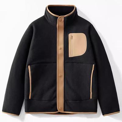 Polarfleecejacke für Herren im Herbst und Winter, mit verdicktem Fleece zum Warmhalten. Lammfleece Stehkragen Outdoor Fleecejacke