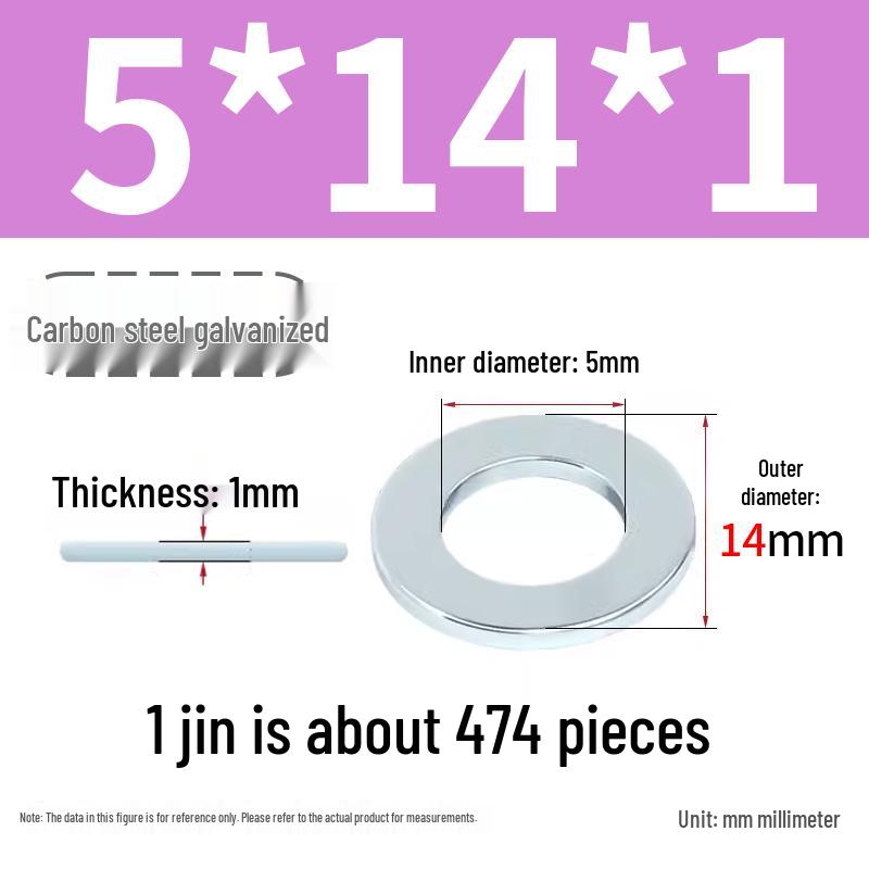 Oversized Thickened Galvanized Iron Flat Washer M2M3456810-M6