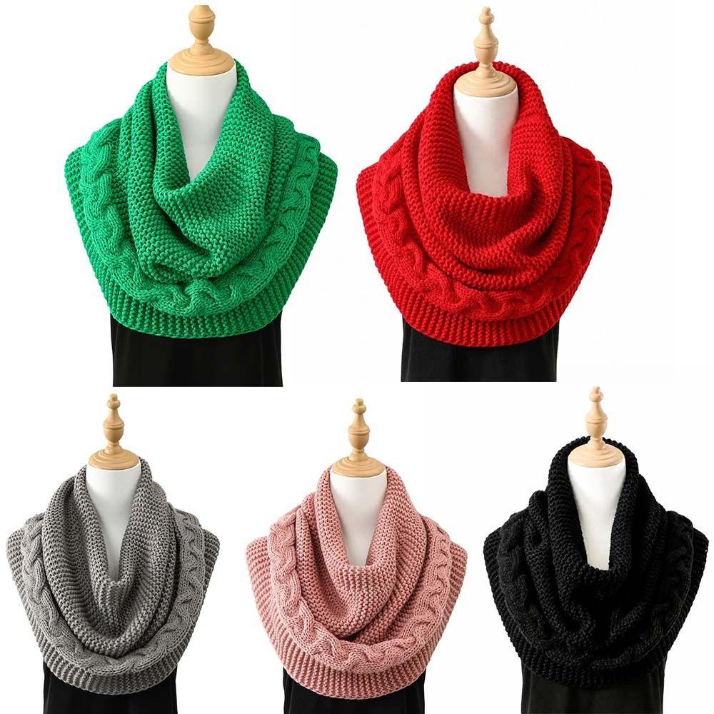 Thickened Women's Knit Scarf Warm Winter Neck Warmer Versatile Hooded Scarf Winter Wear