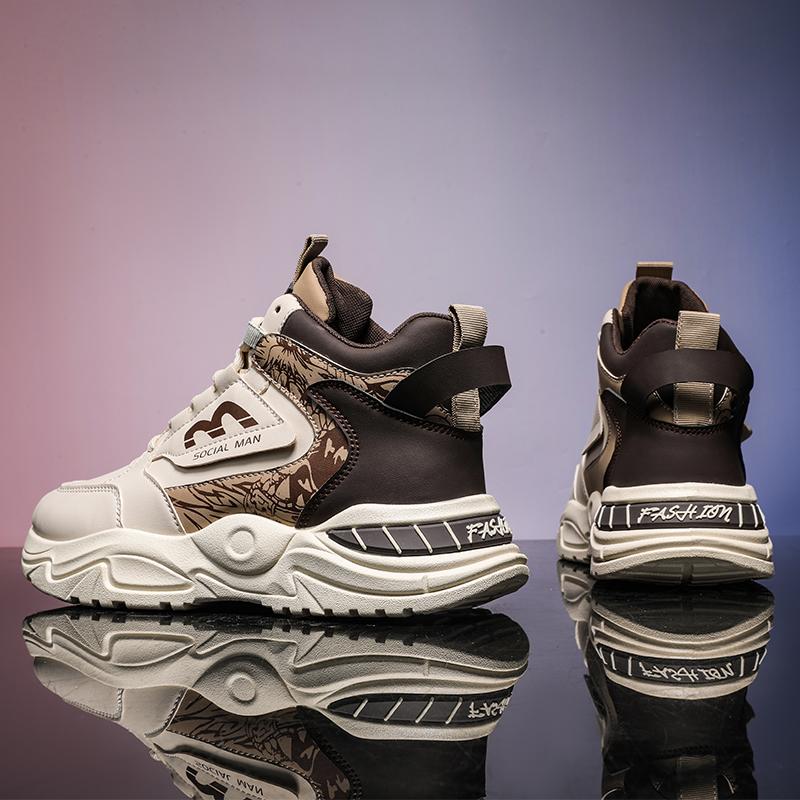 Men's Boots Spring and Autumn New Joker High-top Casual Boots Fashion Soft-sole Non-slip Outdoor Youth Comfortable Sports Shoes