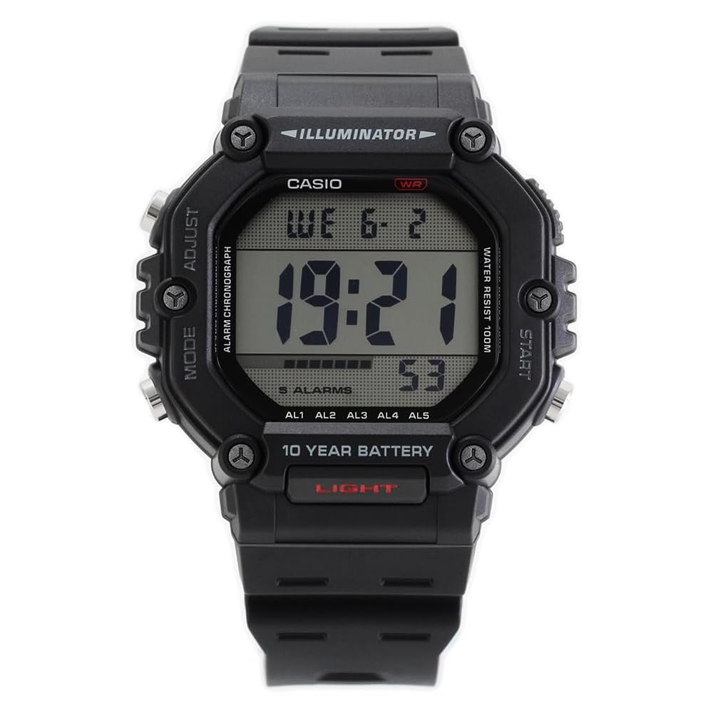 Casio AE-1600H-1A Digital Quartz Men s Watch Black Resin Band
