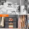 35L Fabric Storage Bags with Clear Viewing Windows - Quilted, Foldable Organizer Boxes for Clothes, Blankets & Bedding