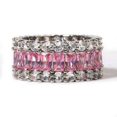 Schmuck High End Importierter Simulierter Diamant Zirkon Feuerfarbe Schatzring Weibliches Temperament Mikro gefasster Diamant Zirkon Fingerring