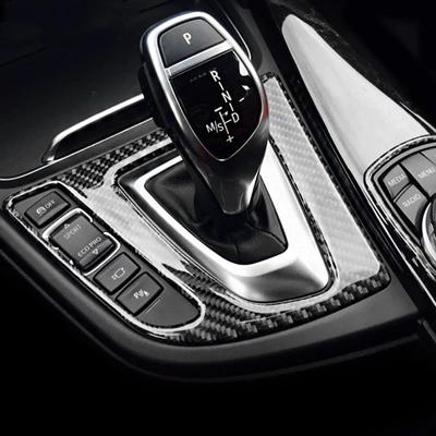 Carbon Fiber Car Center Control Gear Shift Panel Cover Stickers Interior For BMW F30 F34 3 Series 2013-2017 Auto Car