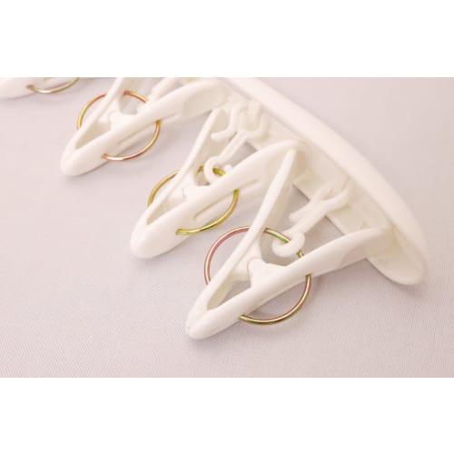 Kokubo Hanger, Convenient for Drying Small Items, Ramo Pinch Hanger with 8 Pinch Clips, White, 1 Piece