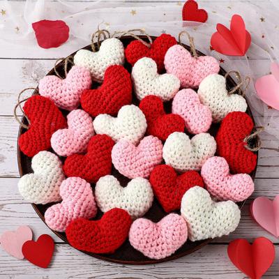12 buc. Cârlig Croșetat Inimă Fire Încârligat Inimă Culoare Piersică Tricotat Inimă Accesorii Îmbrăcăminte Inimă de Iubire Colorată Roșu Roz pentru Decor Acasă Petrecere