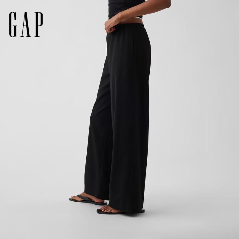 GAP Women's Casual Straight-Leg Elastic Waist Trousers
