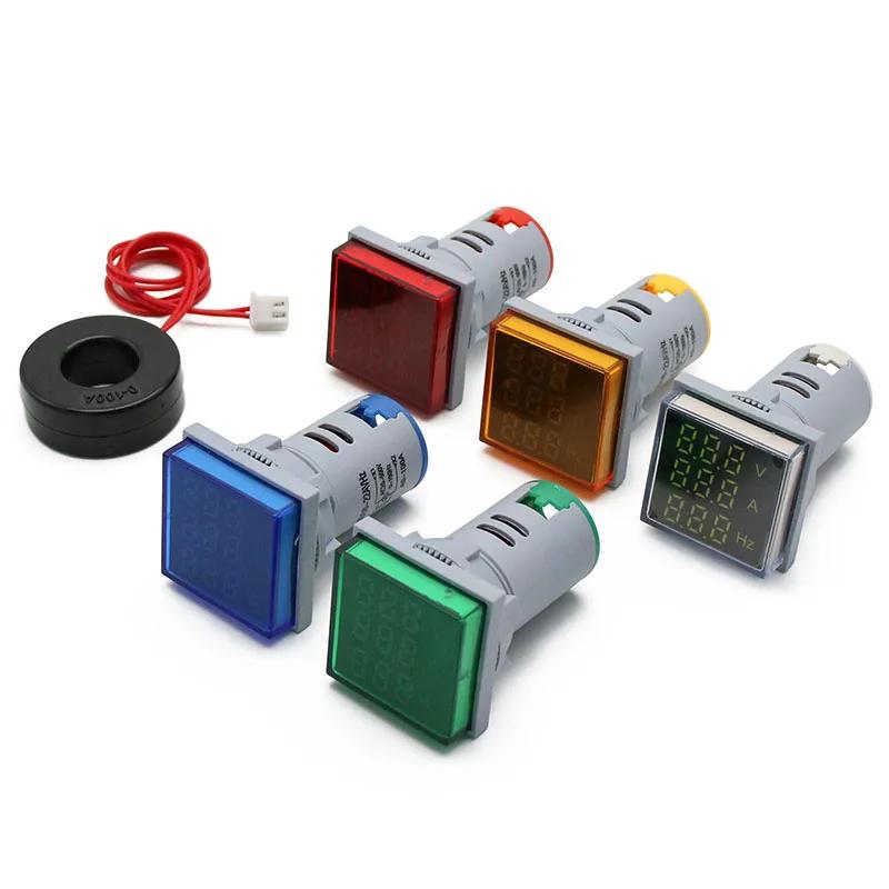 AC 60-500V 1-100A LED Digital Voltmeter Ammeter Hertz HZ Signal Lights 220V Voltage Current Meter Volt Amp Tester Detector