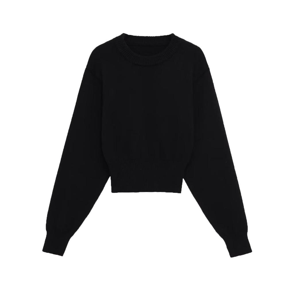 European and American Style, New Women's Clothing, Fashionable, Versatile, Cross-border Foreign Trade Long-sleeved Flat Needle Knitted Sweater