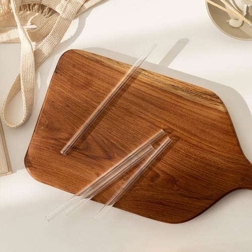 Peach&life Eco-Friendly, Beautiful Straws, Sustainable, Reusable, BPA-Free, Plastic-Free, Stylish Straw (Clear Glass)
