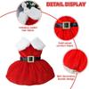 Dog Christmas Costume Puppy Dress, Santa Claus Pet Clothes Velvet Skirt Thermal Shirt Winter Coat Xmas Holiday Apparel Cute Girl Clothing Red