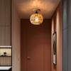 1pcs Handmade Bamboo Woven Ceiling Lamp Corridor Aisle Living Room Ceiling Light Retro Woven Lamps Decorative Fixtures No Bulb