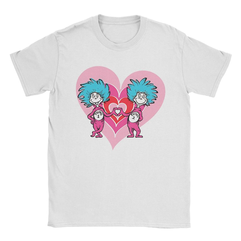 Unisex Women Graphic Printed Cartoon Thing 1 Thing 2 Buddies reading day  Tee T Shirt Cotton  Tshirts Clothes