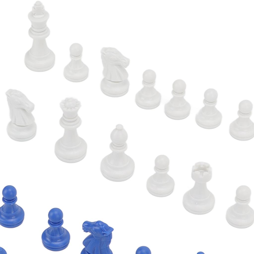 Chess Pieces Only PS Plastic Replacement Chessmen Figurine Pieces 49mm Height King for Party Relaxing(Black White )