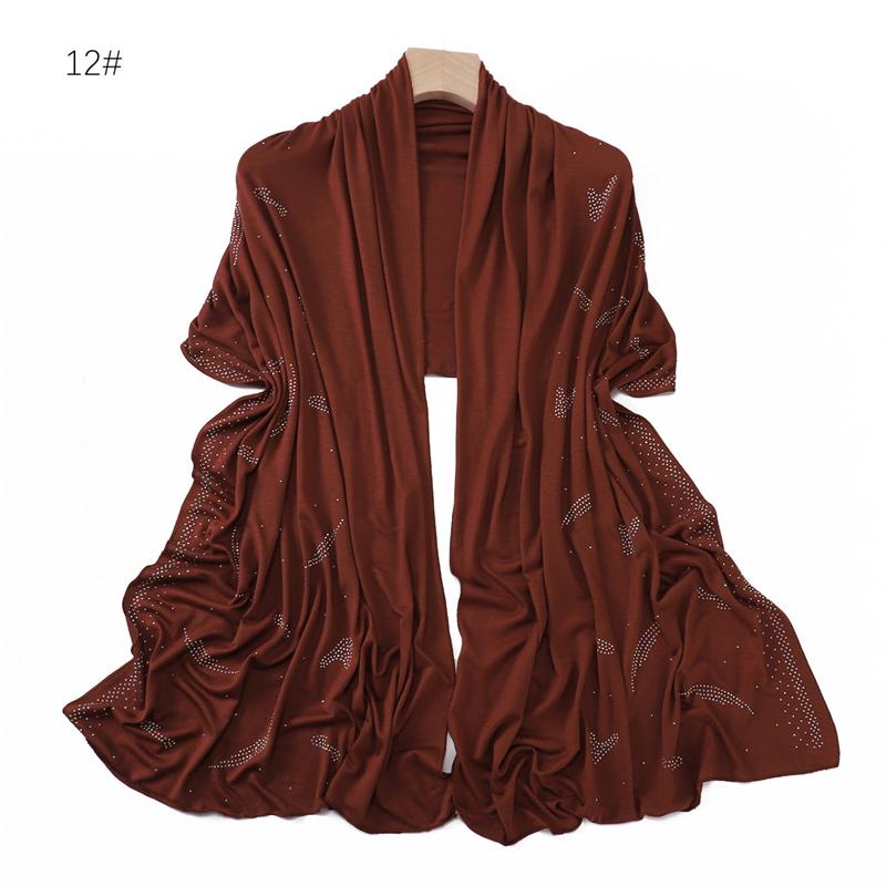 Muslim Solid Jersey Hijab Scarf for Women Cotton Square Head Wrap Scarves Jersey Hijabs Islamic Turban Headband Shawl Scarves