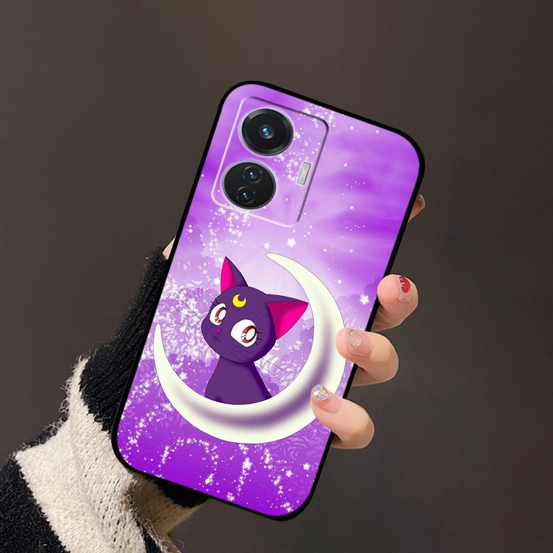 For Vivo T1 4G Case V2153 Covers TPU Black Silicone Landscape Cover for Vivo T1 44W Case VivoT1 Y55 4G Shockproof Soft Shells