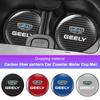 2Pcs Carbon Fiber Leather Car Coaster Water Cup Mat For Geely Galaxy L7 L6 Boyue Borui Coolray Non-slip Pad Interior Accessories