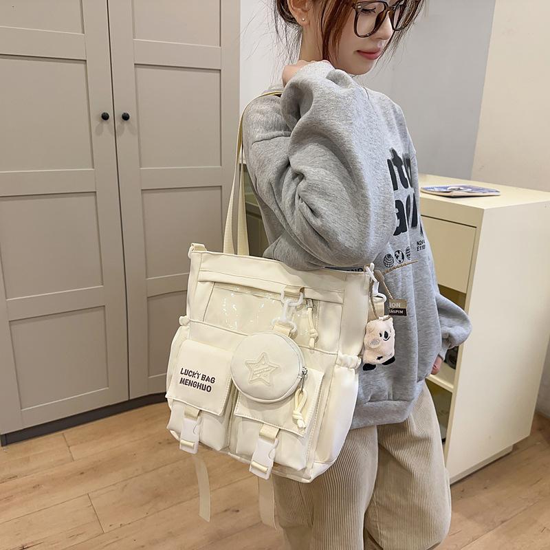 College style crossbody bag women's new Korean version ins style shoulder bag junior high school student tote bag student tuition bag