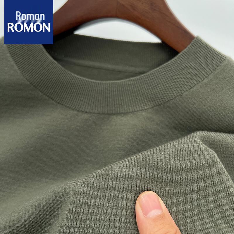 Romon Men's Crew Neck Wool Sweater - Long Sleeve Knitted Top for Spring, Autumn, and Winter