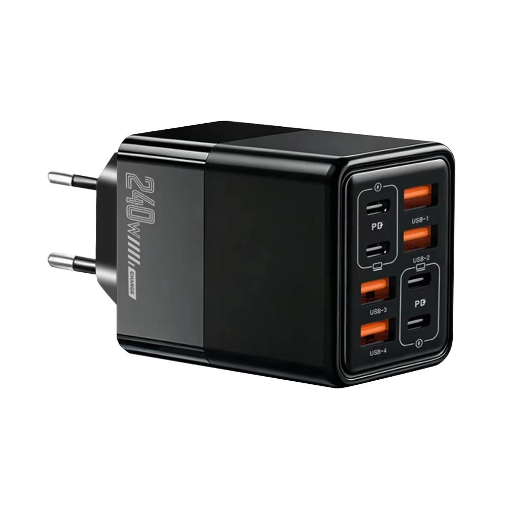 8 In 1 PD 240W Charger Fast Charging Phone Charger Power Adapter For iPhone Samsung Xiaomi Huawei EU/US/UK Plug Wall Charger