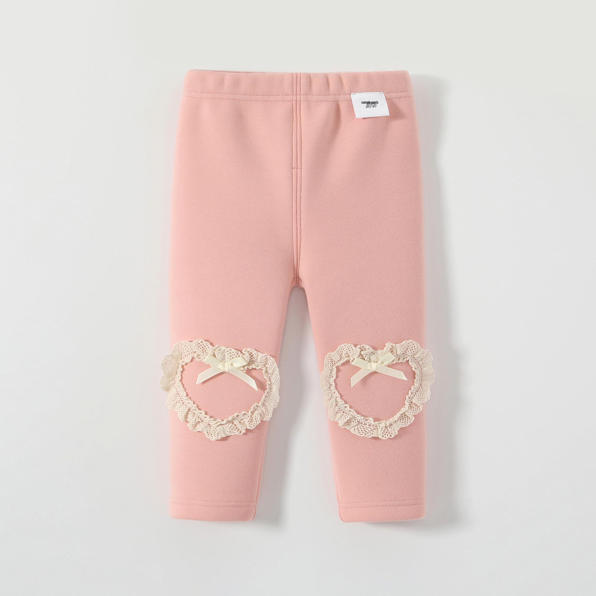 

Осень/Зима 2025 Детские брюки с сердечками: Леггинсы с открытой промежностью на флисовой подкладке для девочек, 0-3 года 120 (Recommended height 105-115cm)