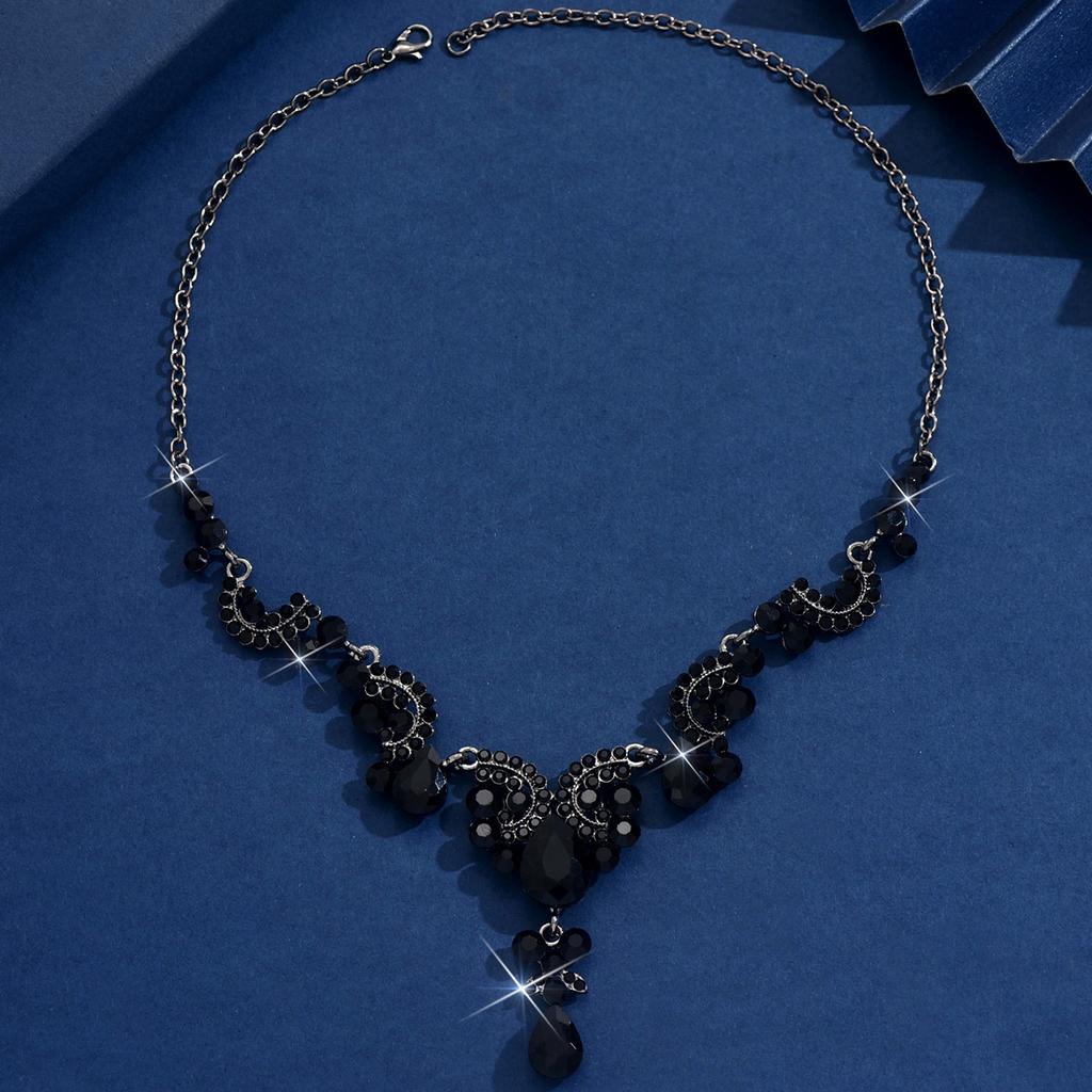 1PC Women's Fashion Water Drop Pendant Necklace Zircon Light Luxury Style Suitable for Date, Party, Festival Gift-2167